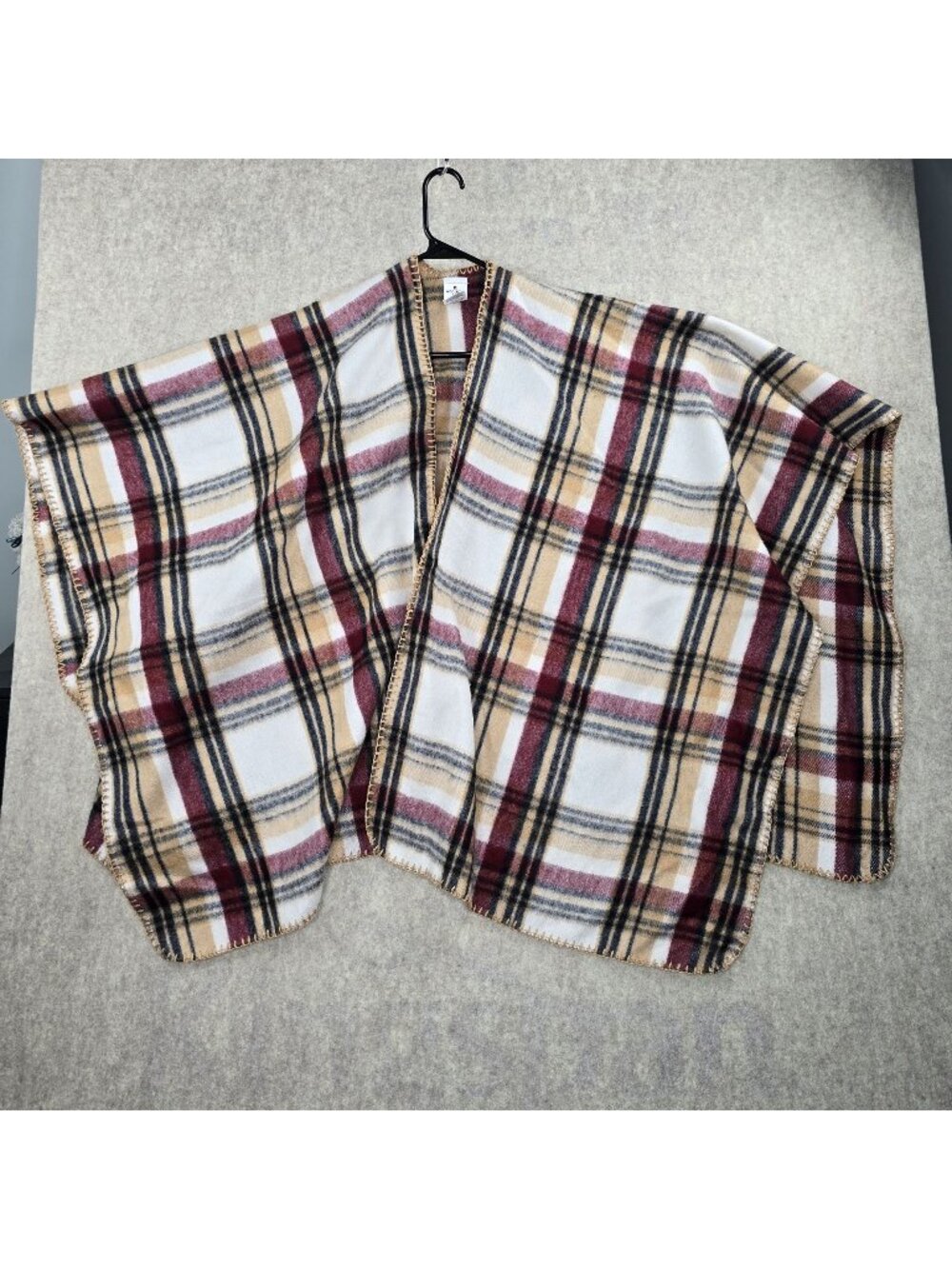 Plaid Blanket Wrap Cape By Woolrich One Size Polyester & Viscose